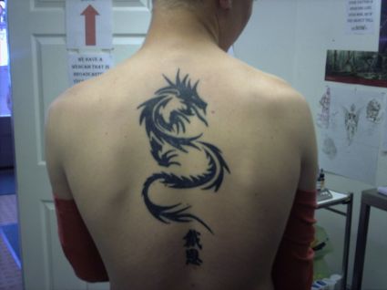 Back Tribal Dragon Tats